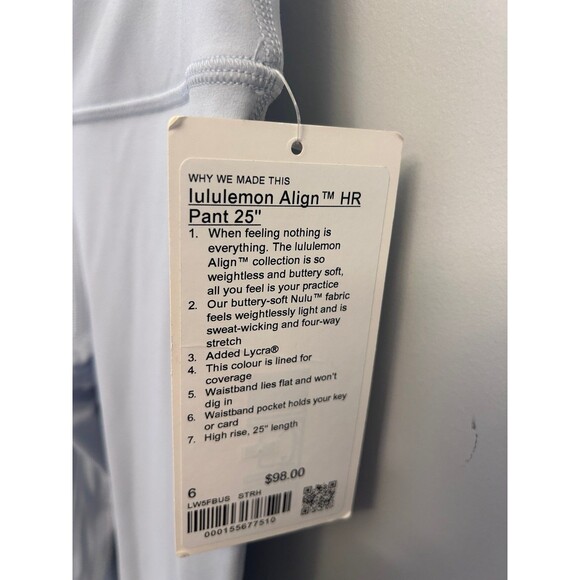 NWT Lululemon Align High-Rise Pant 25 size 6 Starch Blue STRH - Picture 4 of 5